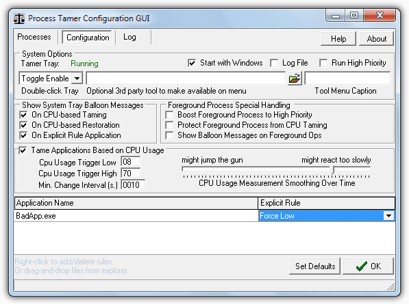 Process Tamer Rule