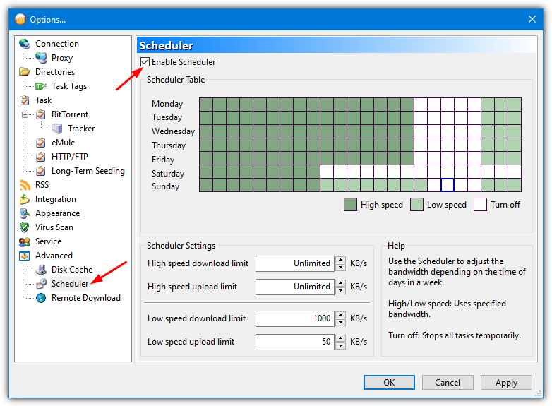 Bitcomet scheduler