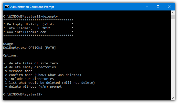 delempty cmd