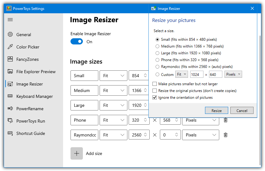 Powertoys image resizer