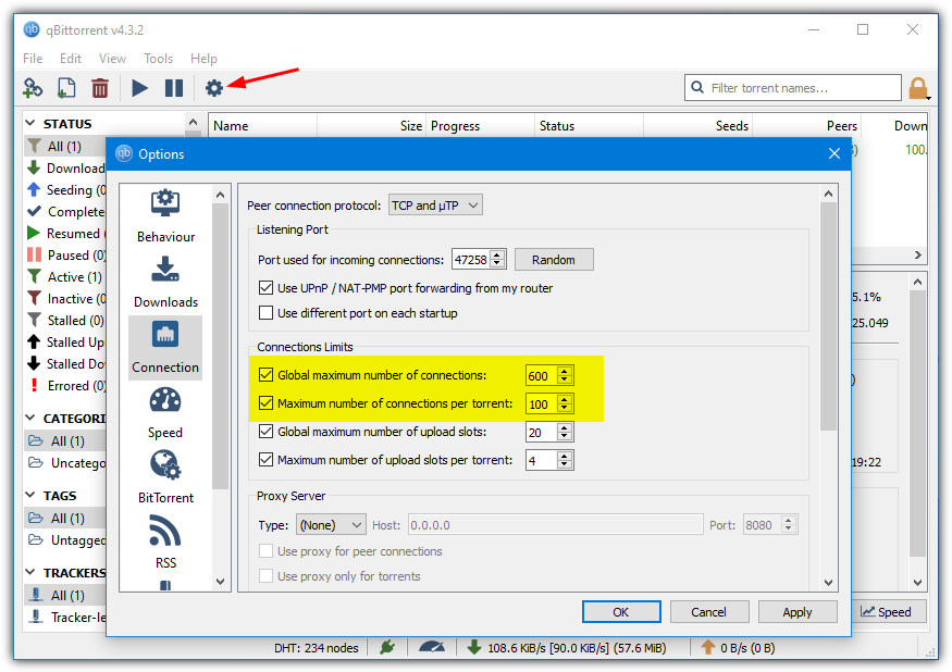 Qbittorrent connections