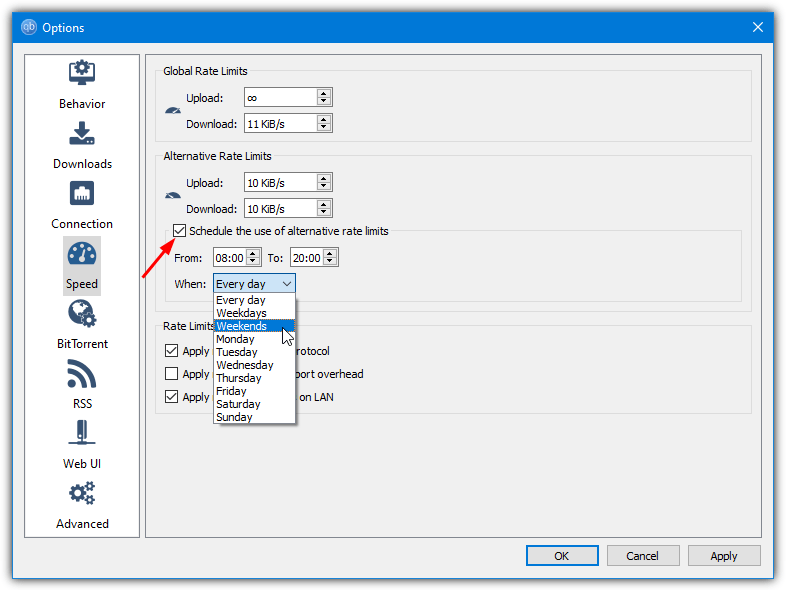 Qbittorrent scheduler