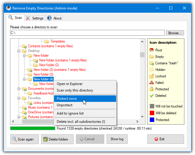 remove empty directories