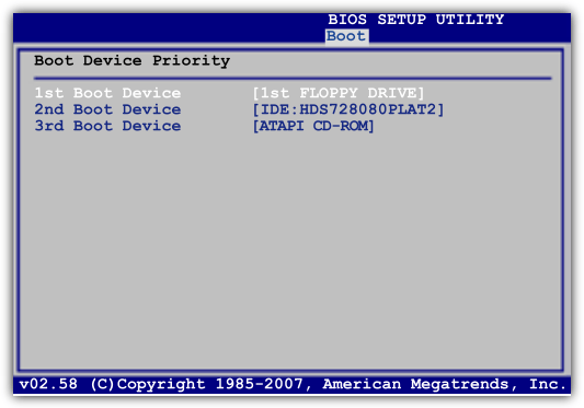 bios boot order