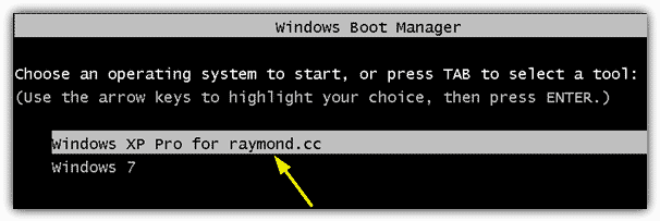 Choose an operating system to start