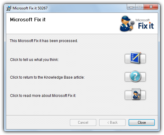 reset hosts file with fixit 50267