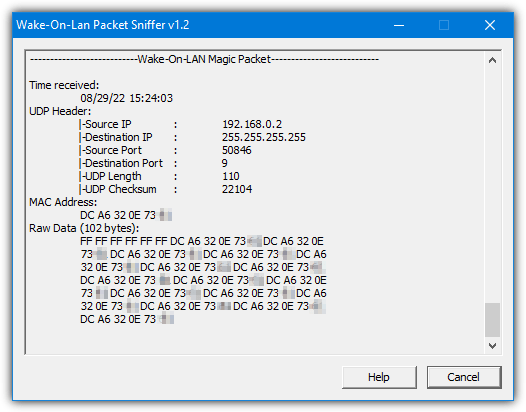 Wake on lan sniffer