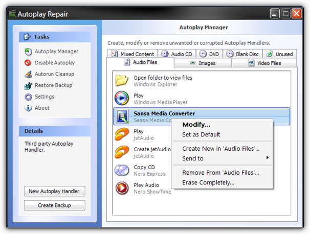 AutoPlay Repair