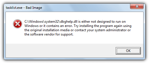 DBGHelp error windows 7