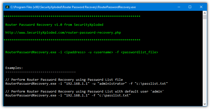 Router password recovery