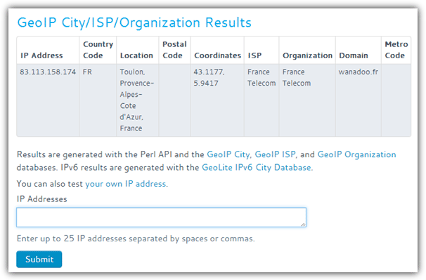 MaxMind GeoIP