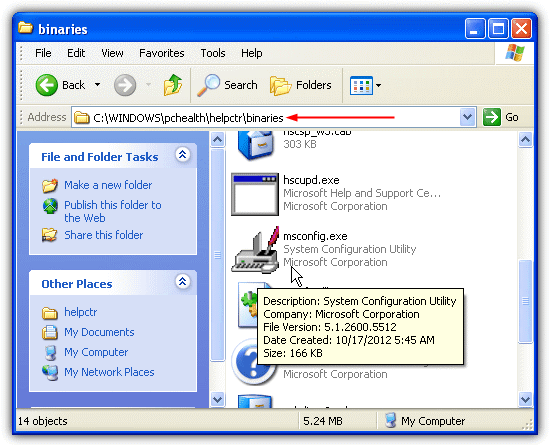 msconfig file location