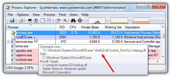 Process Explorer Command Line