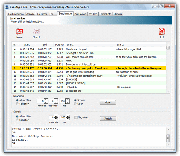 SubMagic subtitle analyzing, editing, and synchronizing tool