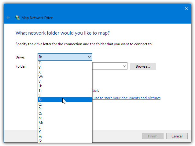map a local folder to a drive letter