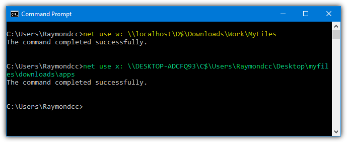 net use local folder