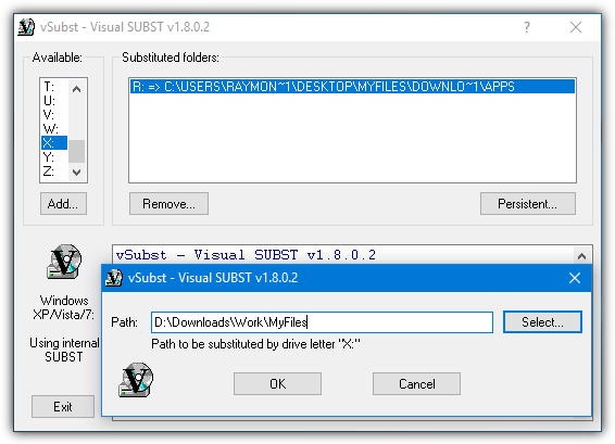 vsubst path select