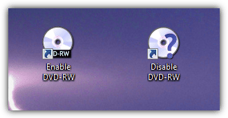 Shortcuts to enable and disable DVD