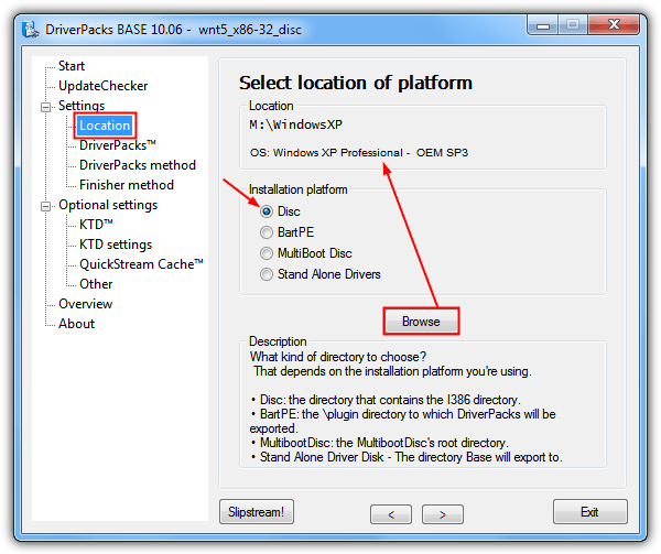 driverpacks browse location