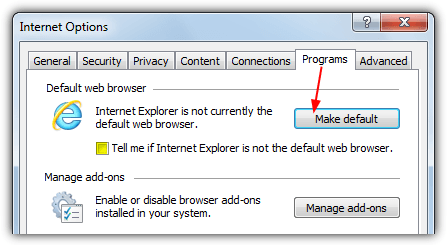 make ie default browser
