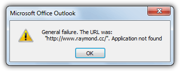 outlook genral failure error