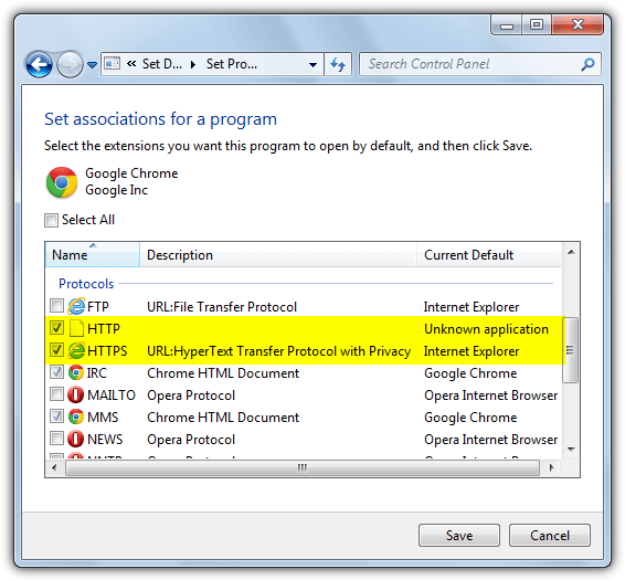 set association protocol