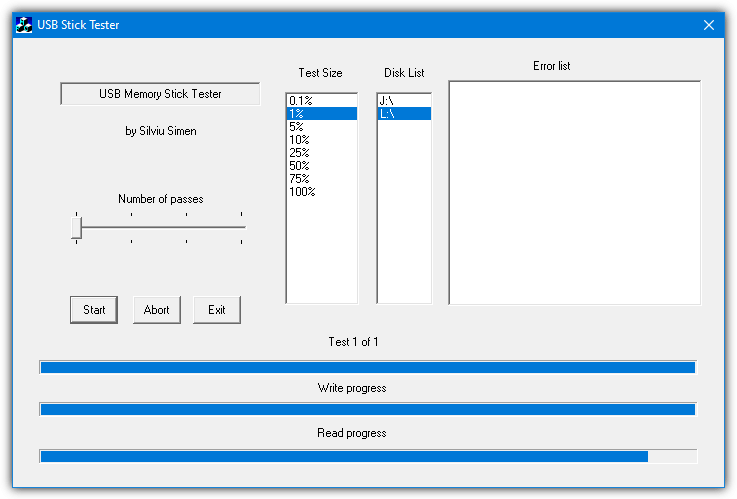 USB Memory Stick Tester