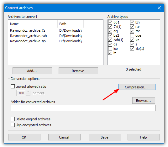 Winrar convert archives