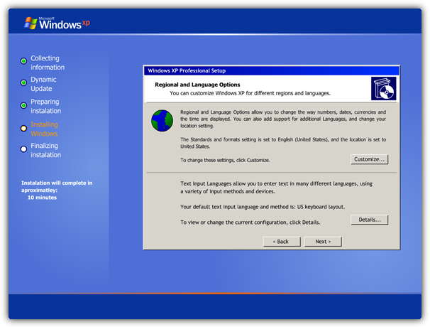 Windows XP Setup Simulator