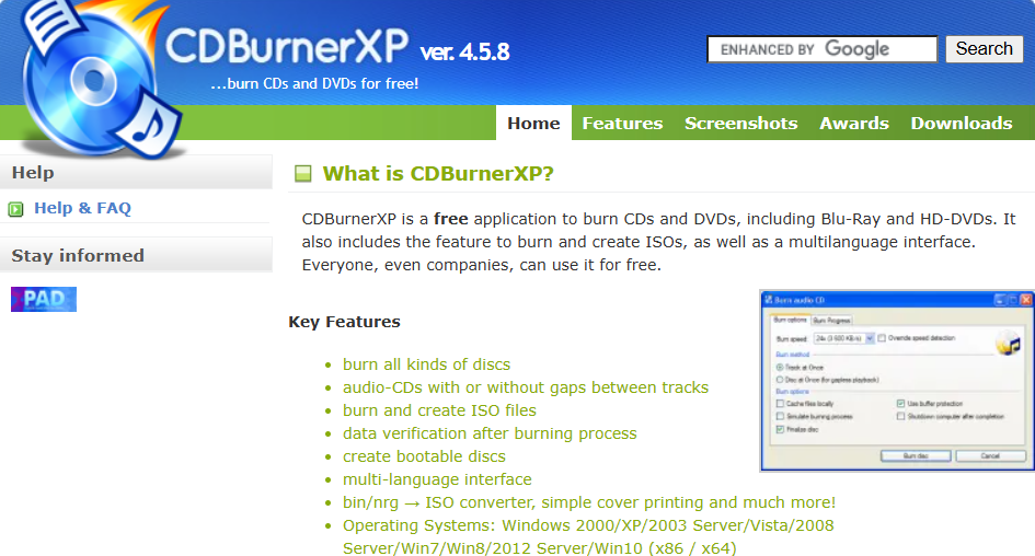 cd burner xp