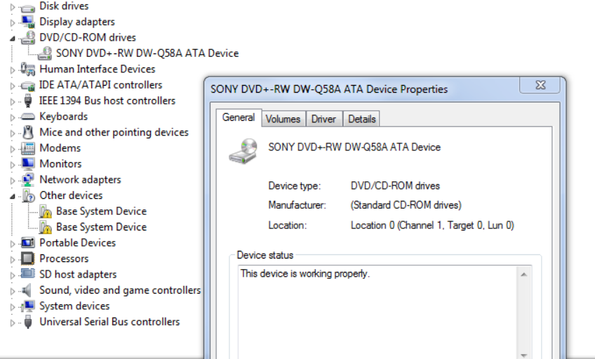 check dvd in device manager