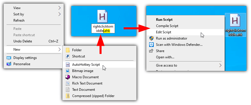 Create autohotkey script