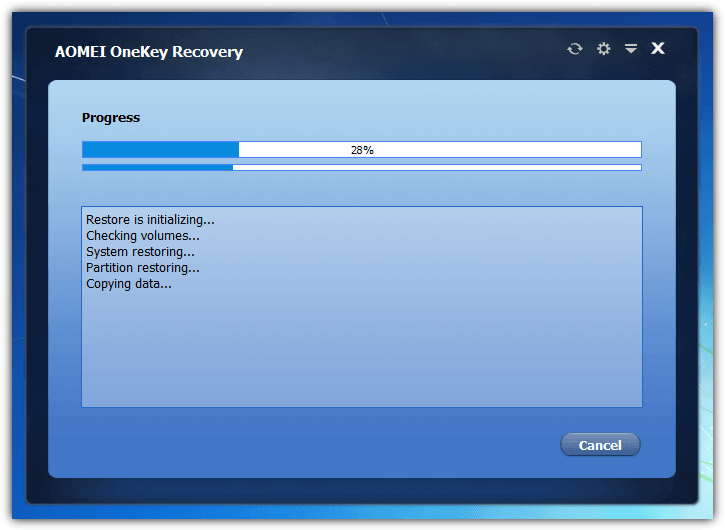 onekey recovery restore partition