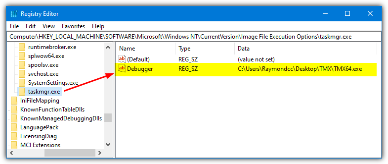 Regedit taskmgr