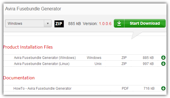 Avira FuseBundle Generator