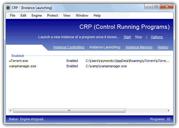 Control Running Program CRP