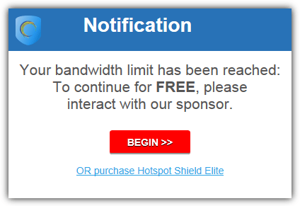 hotspot shield bandwidth limit reached