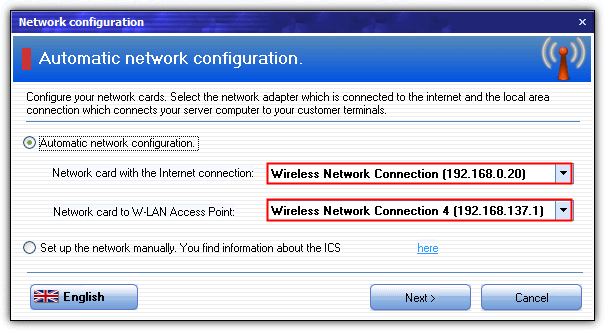 myhotspot ics network config
