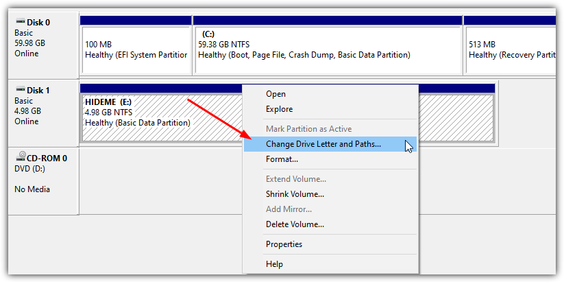 Change drive letter and paths