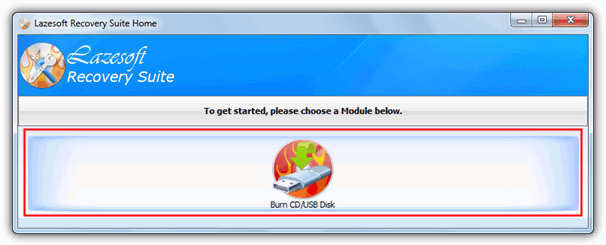 burn lazesoft recovery suite to cd or usb