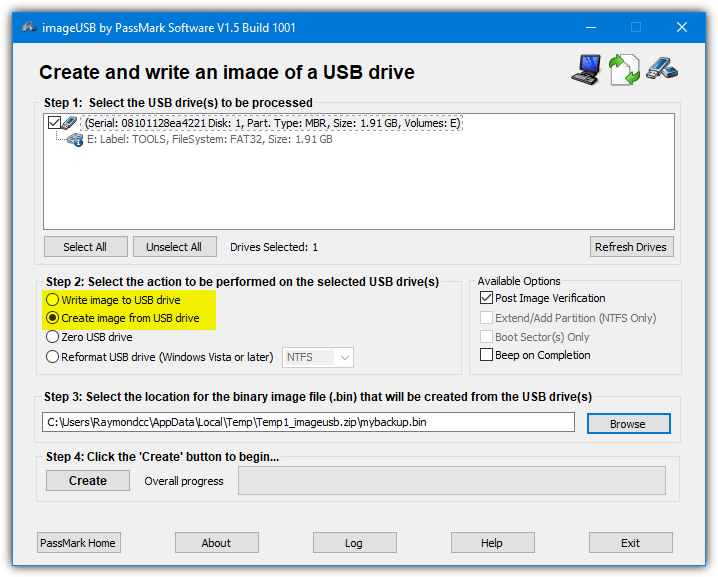 Passmark imageusb