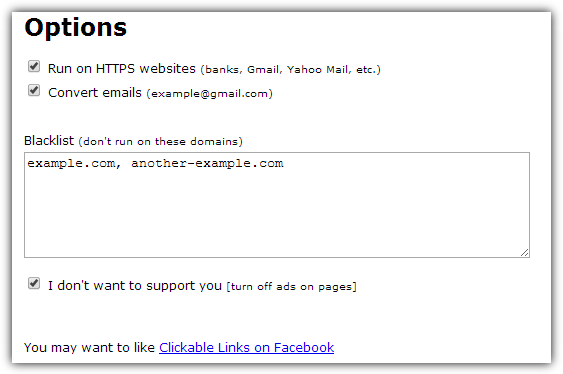 clickable links for chrome