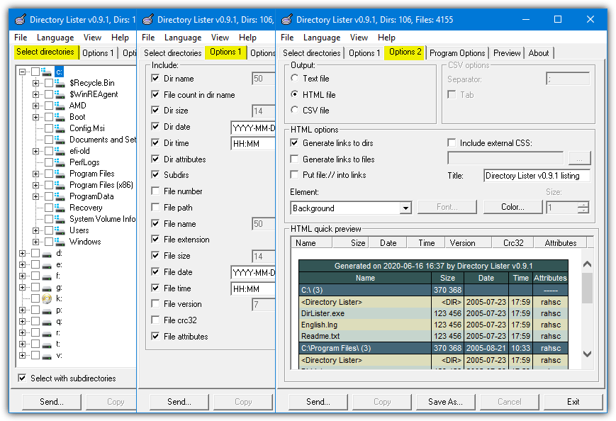 Directory lister