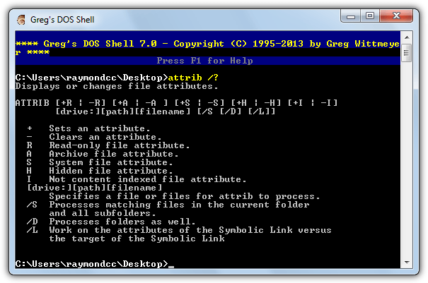 gregs dos shell replacement cmd