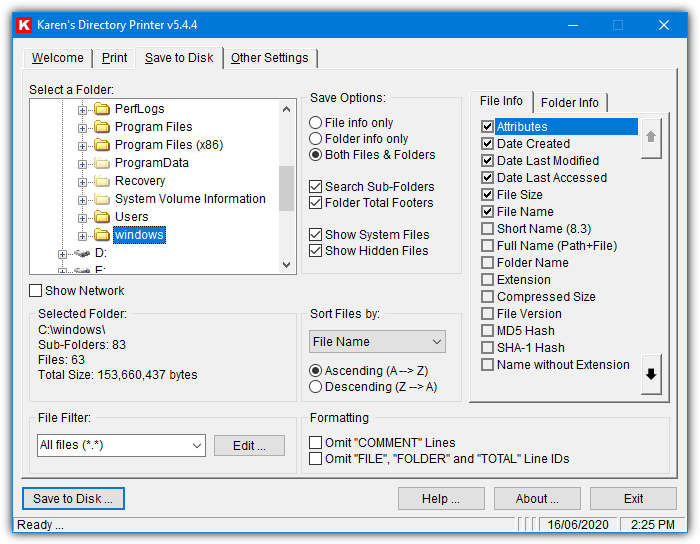 Karens directory printer