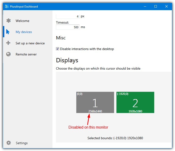 pluralinput monitor options