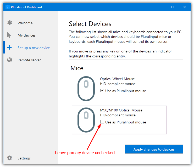 pluralinput select devices