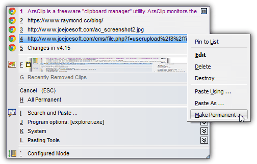 Arsclip clipboard manager