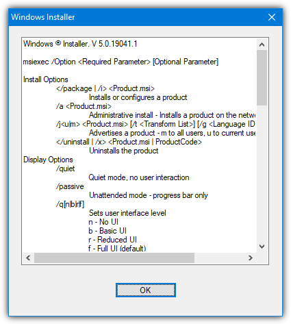 Msiexec help