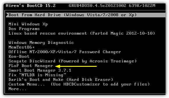 Hiren PloP boot manager